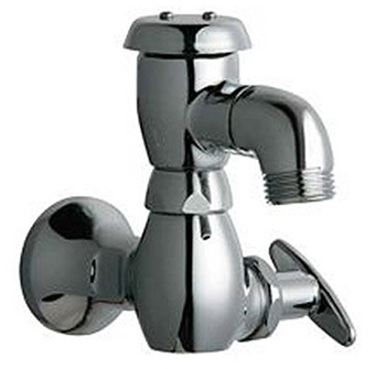 Chicago Faucets 952-1/2CP Wall Mounted Single Hole Inside Sill Faucet - Chrome